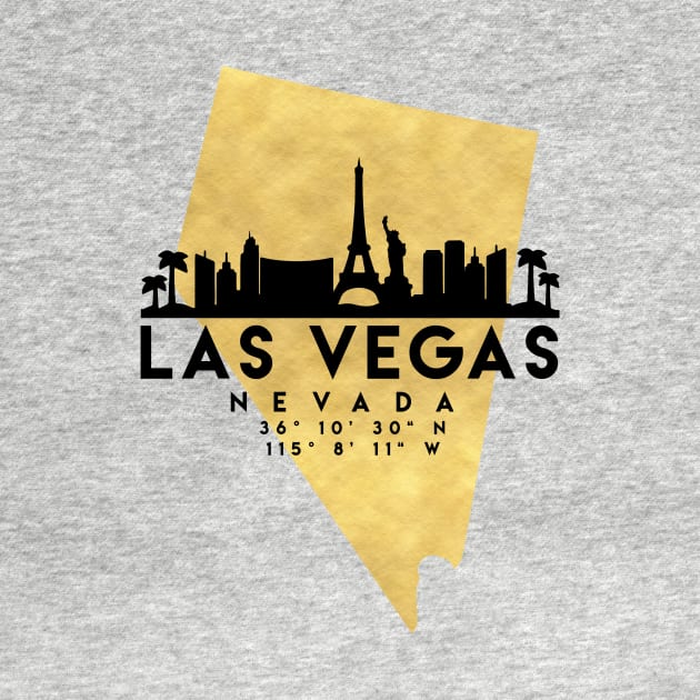 Las Vegas Nevada Skyline Map Art by deificusArt